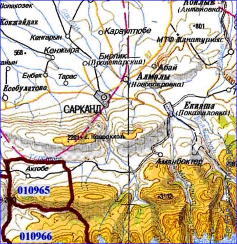 carte de Oblys d'Almaty