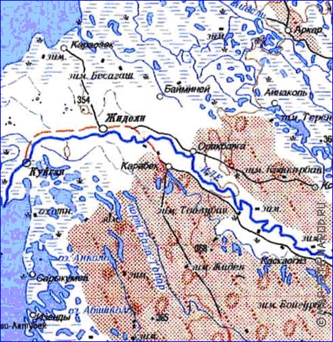 carte de Oblys d'Almaty