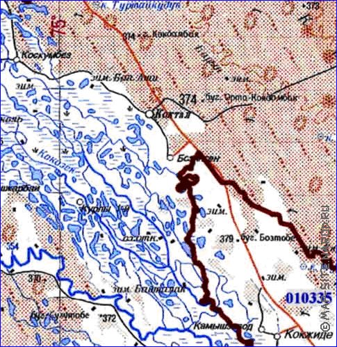 carte de Oblys d'Almaty