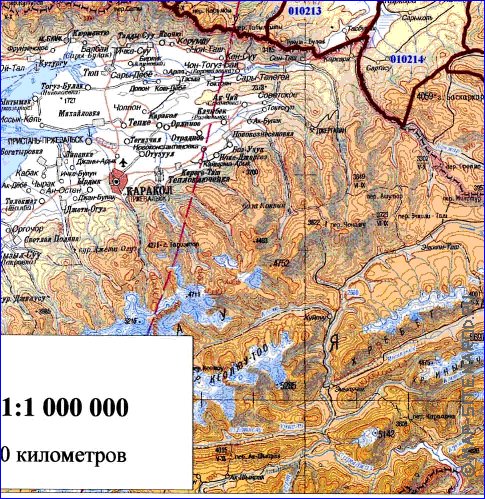 carte de Oblys d'Almaty