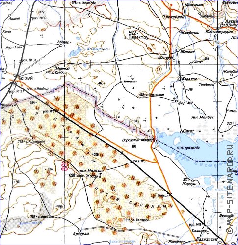 carte de Oblys d'Almaty