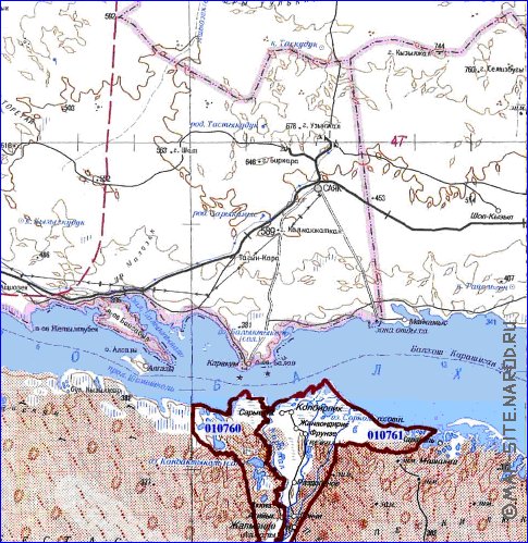 carte de Oblys d'Almaty