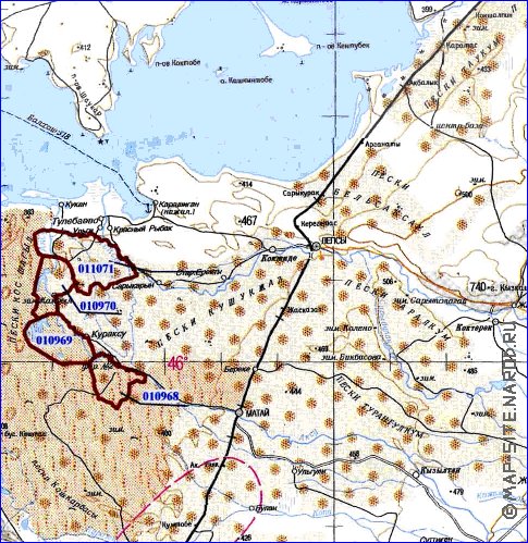 carte de Oblys d'Almaty