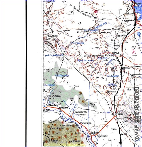 carte de Oblys d'Almaty