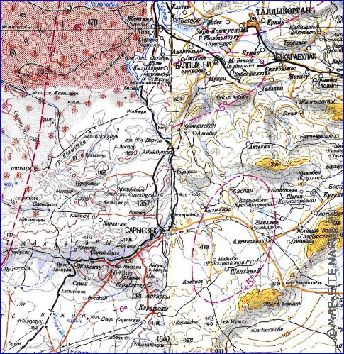 carte de Oblys d'Almaty