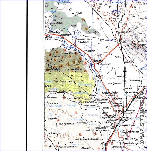 carte de Oblys d'Almaty