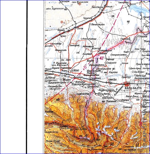 carte de Oblys d'Almaty