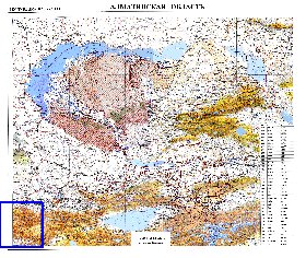 carte de Oblys d'Almaty