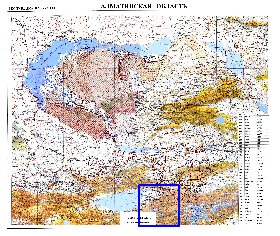 carte de Oblys d'Almaty