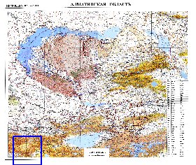 carte de Oblys d'Almaty