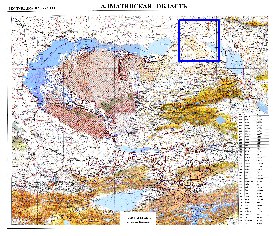 carte de Oblys d'Almaty