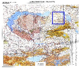 carte de Oblys d'Almaty