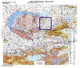 carte de Oblys d'Almaty