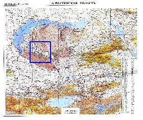 carte de Oblys d'Almaty