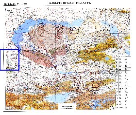 carte de Oblys d'Almaty