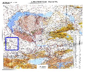 carte de Oblys d'Almaty