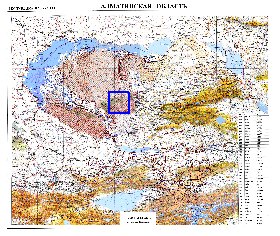 carte de Oblys d'Almaty