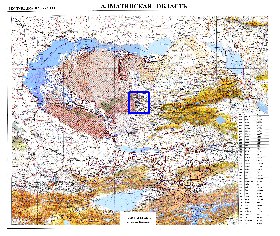 carte de Oblys d'Almaty