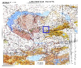 carte de Oblys d'Almaty