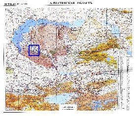 carte de Oblys d'Almaty