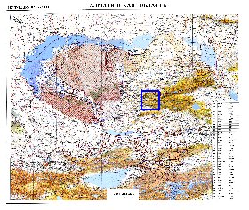 carte de Oblys d'Almaty