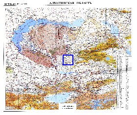 carte de Oblys d'Almaty