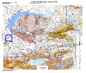 carte de Oblys d'Almaty