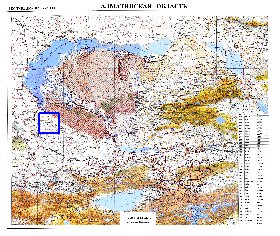 carte de Oblys d'Almaty