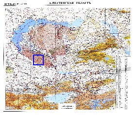 carte de Oblys d'Almaty