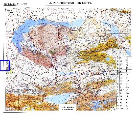 carte de Oblys d'Almaty