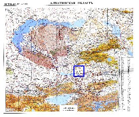 carte de Oblys d'Almaty