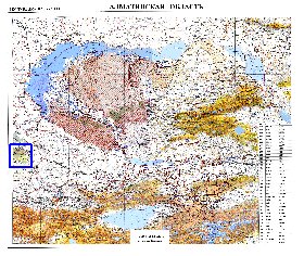 carte de Oblys d'Almaty