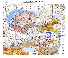 carte de Oblys d'Almaty