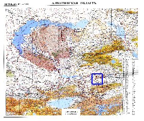 carte de Oblys d'Almaty