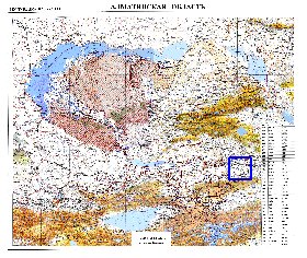 carte de Oblys d'Almaty