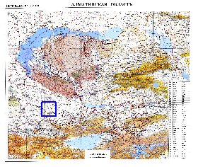 carte de Oblys d'Almaty