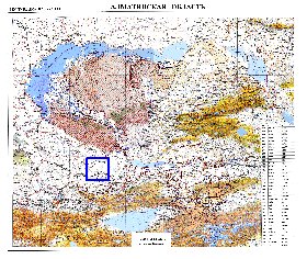 carte de Oblys d'Almaty