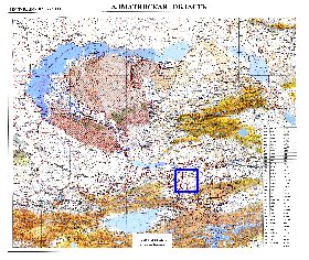 carte de Oblys d'Almaty