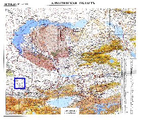 carte de Oblys d'Almaty