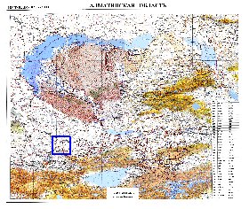 carte de Oblys d'Almaty