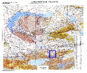 carte de Oblys d'Almaty