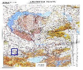 carte de Oblys d'Almaty