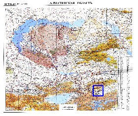 carte de Oblys d'Almaty