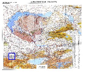 carte de Oblys d'Almaty