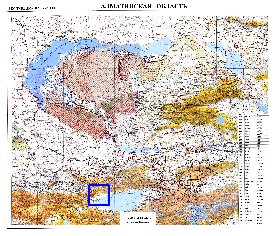 carte de Oblys d'Almaty