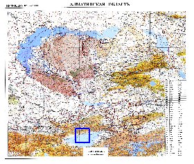 carte de Oblys d'Almaty