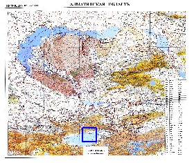 carte de Oblys d'Almaty