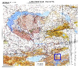 carte de Oblys d'Almaty