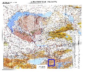 carte de Oblys d'Almaty