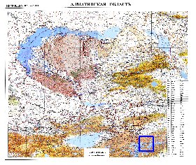 carte de Oblys d'Almaty